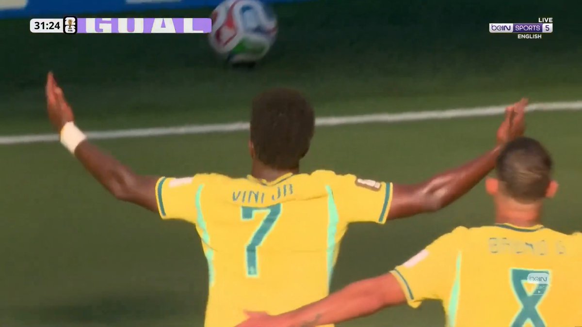 GOAL! Sensational equaliser from Vini Jr. 😮‍💨 🇧🇷 Brazil 1-1 Morocco 🇲🇦 #FIFAWorldCup | #beINWC26 | #Brazil