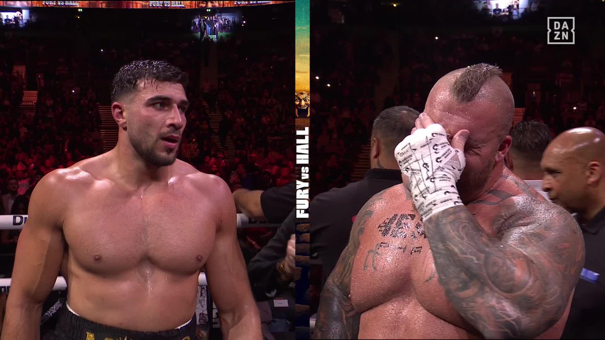 Tommy Fury just beat Eddie Hall by decision (59-56, 58-56, 57-57)