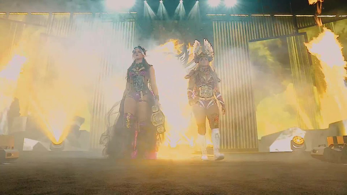 "Don't stare too long at heaven, you might wind up in hell!" Who will step up to challenge AEW Women's World Tag Team Champions Divine Dominion (Lena Kross レナ・クロス & @MeganBayne)? Watch #AEWCollision on TNT & HBO Max!