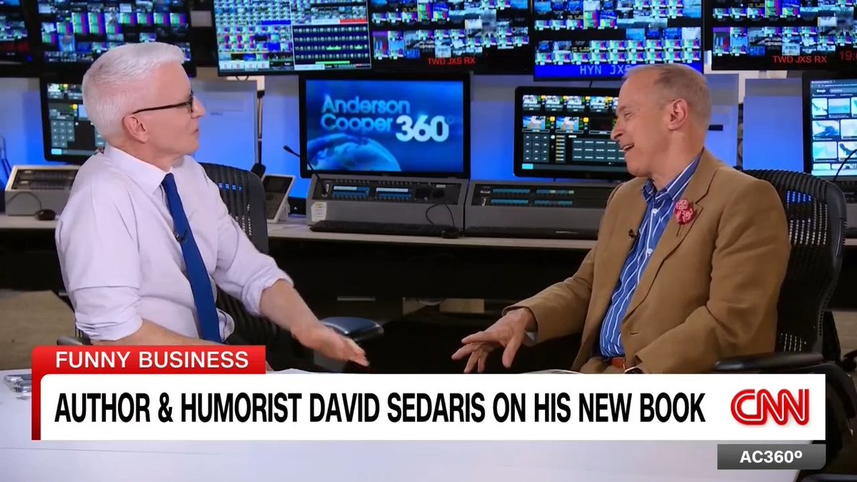 Author and humorist David Sedaris sat down with Anderson to talk about his new book, getting married, and why he never takes selfies.