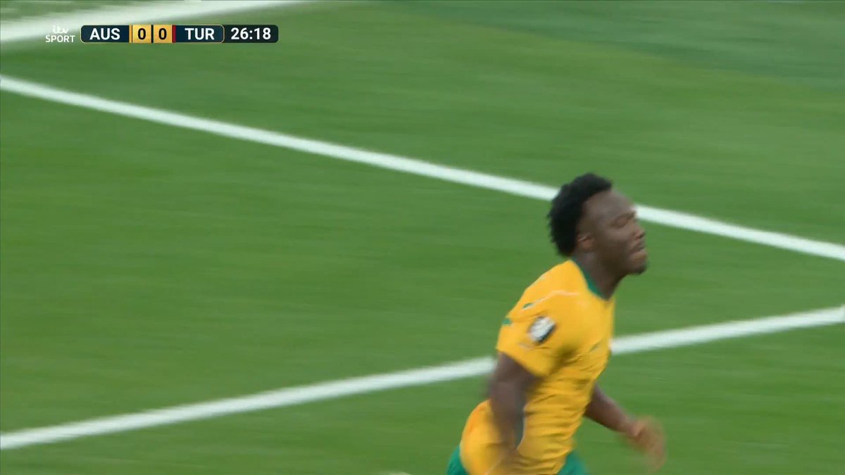 Unstoppable pace 😮💨 Watford's Nestory Irankunda shows off his incredible speed to give Australia the lead against Turkey...