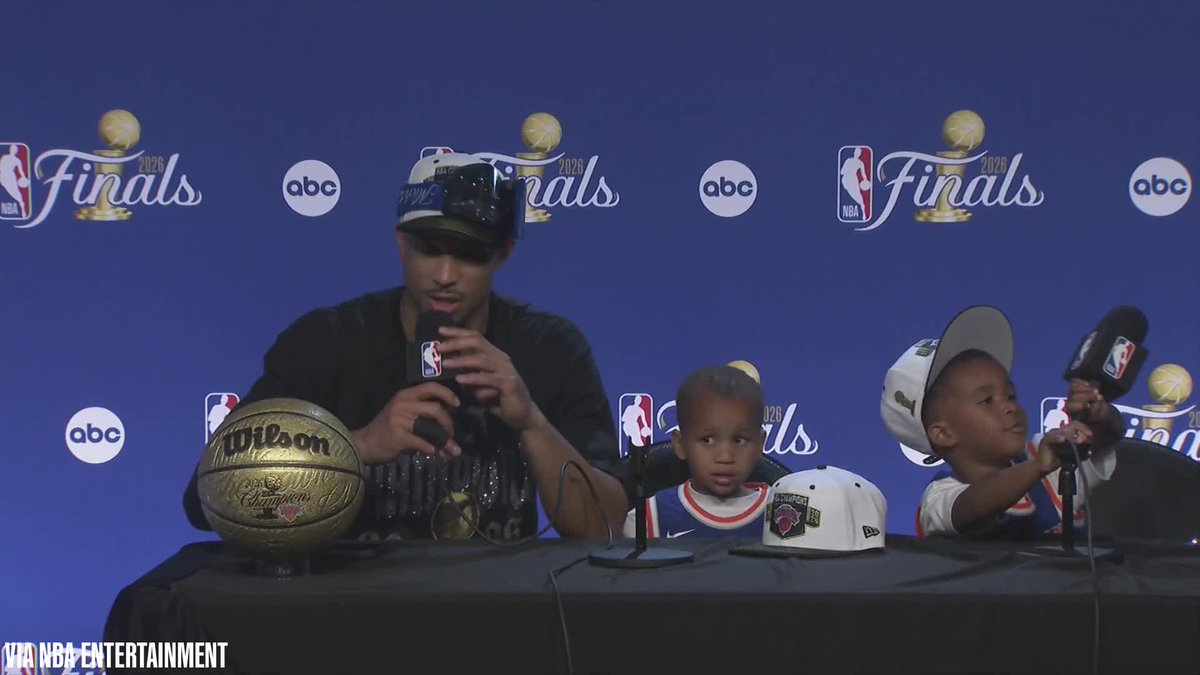 "Those are my brothers. I wouldn't want to go into a game with anybody else besides them behind my back." Josh Hart talks about winning an NBA title with his Villanova teammates, Mikal Bridges and Jalen Brunson: