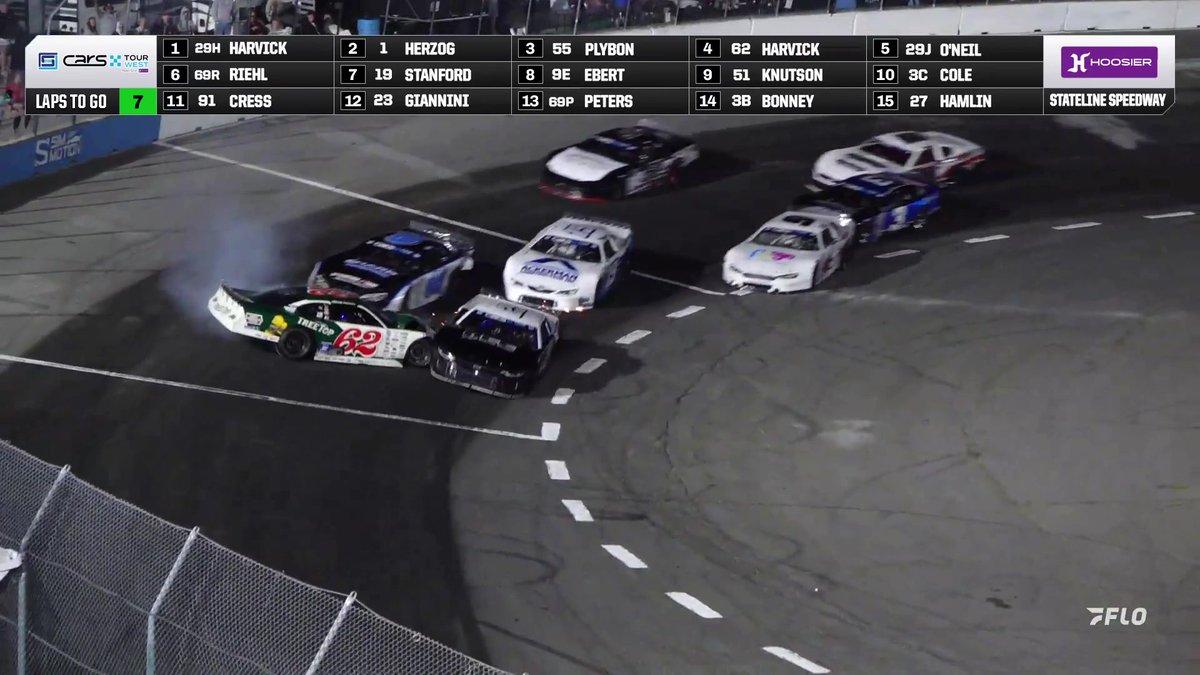 ๐ฅ Keelan Harvick goes around with 7 laps to go at Stateline! CARSTourWest #CARSTourWest