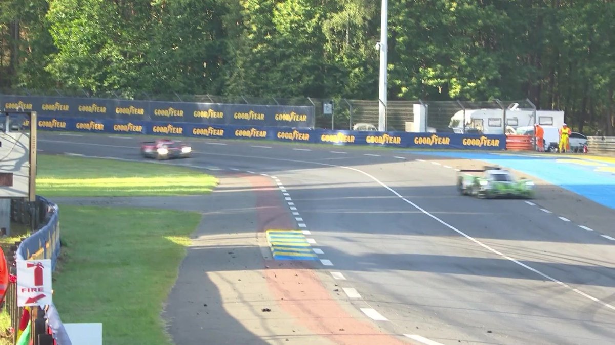 Heartbreak at Indianapolis! 💔 Kevin Estre loses it under braking and slides straight into the gravel trap! The #14 LMP2 is completely stranded against the barriers. 😱 #LeMans24 #WEC #ELMS