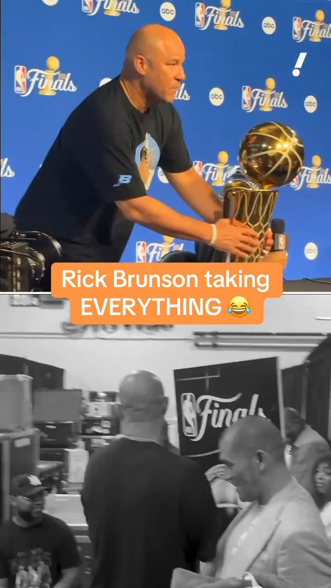 Knicks assistant Rick Brunson took the chip and the NBA Finals sign 🤣