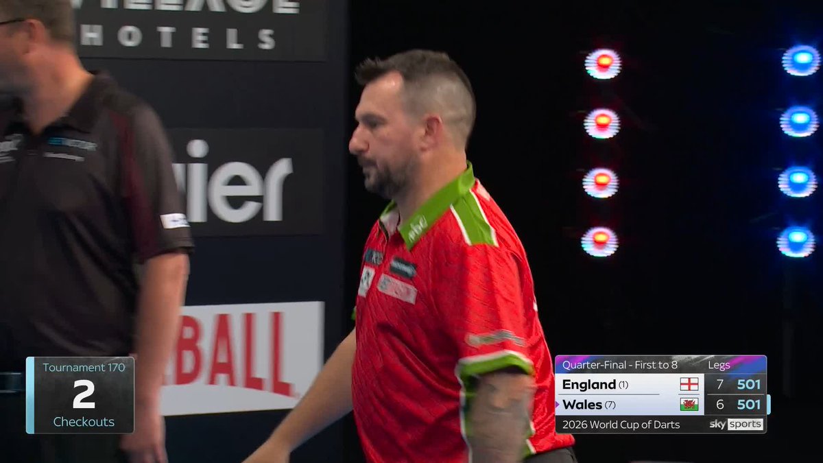 THE BIGGEST OF BIG FISH! What a moment! 🔥 Luke Littler pins the biggest checkout of the game, as he holds throw despite the pressure from the Welsh! 📺 #WCOD26