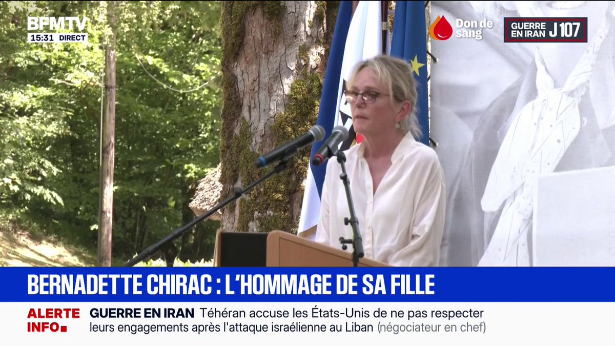 Hommage à Bernadette Chirac : "La Corrèze l'aura accompagnée jusqu'au bout", déclare sa fille Claude Chirac