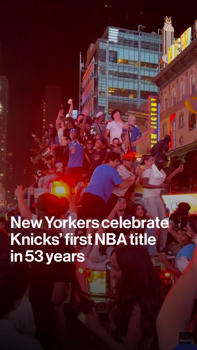 New Yorkers poured into the streets after the Knicks secured the NBA championship, dancing and screaming as chants of “Let’s Go Knicks” echoed throughout the city