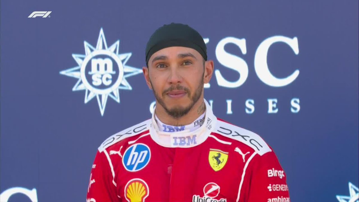 🥹 Lewis Hamilton, emocionadísimo tras lograr su primera victoria con Ferrari... 📺 #BarcelonaGP | Toda la temporada de #F1 por #DisneyPlus Plan Premium