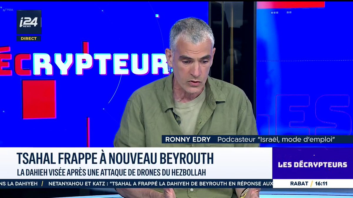💥💬 « Ce n’est plus nous qui décidons de ce qui se passe dans notre pays. Le grand Israël, la force, le bras long du Mossad, c’est fini. Ce sont les Iraniens qui décident quand ils montent et quand ils descendent la pression » - Ronny Edry, Podcasteur "Israël, mode d'emploi" #LesDécrypteurs