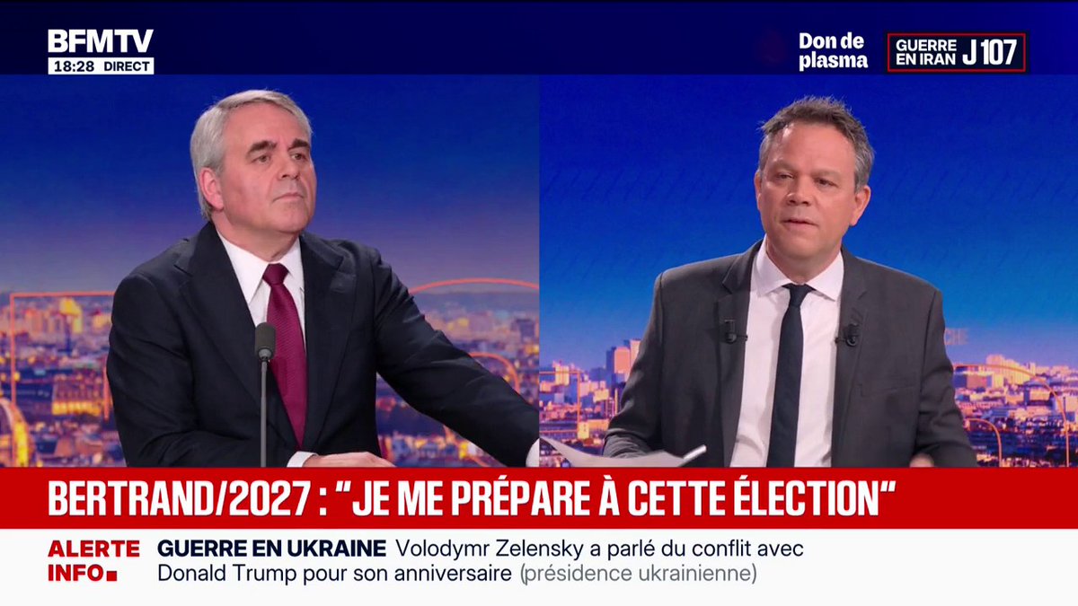 Présidentielle 2027: "Je me prépare à cette élection", assure Xavier Bertrand (LR)