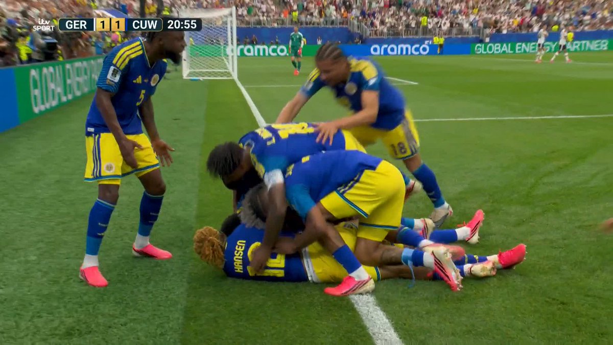 WHAT A MOMENT FOR CURACAO! 🇨🇼 Livano Comenencia scores against Germany on their World Cup debut