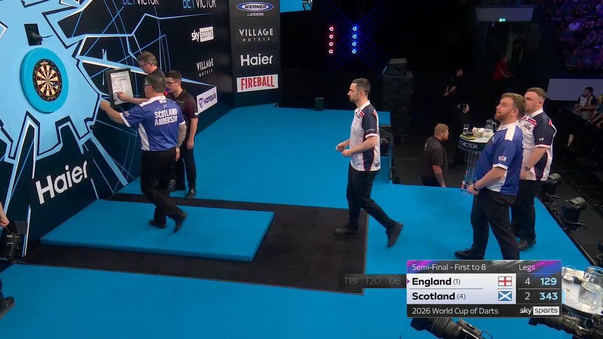 ENGLAND LEAD AT THE BREAK! England have raced into a three leg lead at the break, as they lead Scotland 5-2 in a race to eight! 📺 #WCOD26