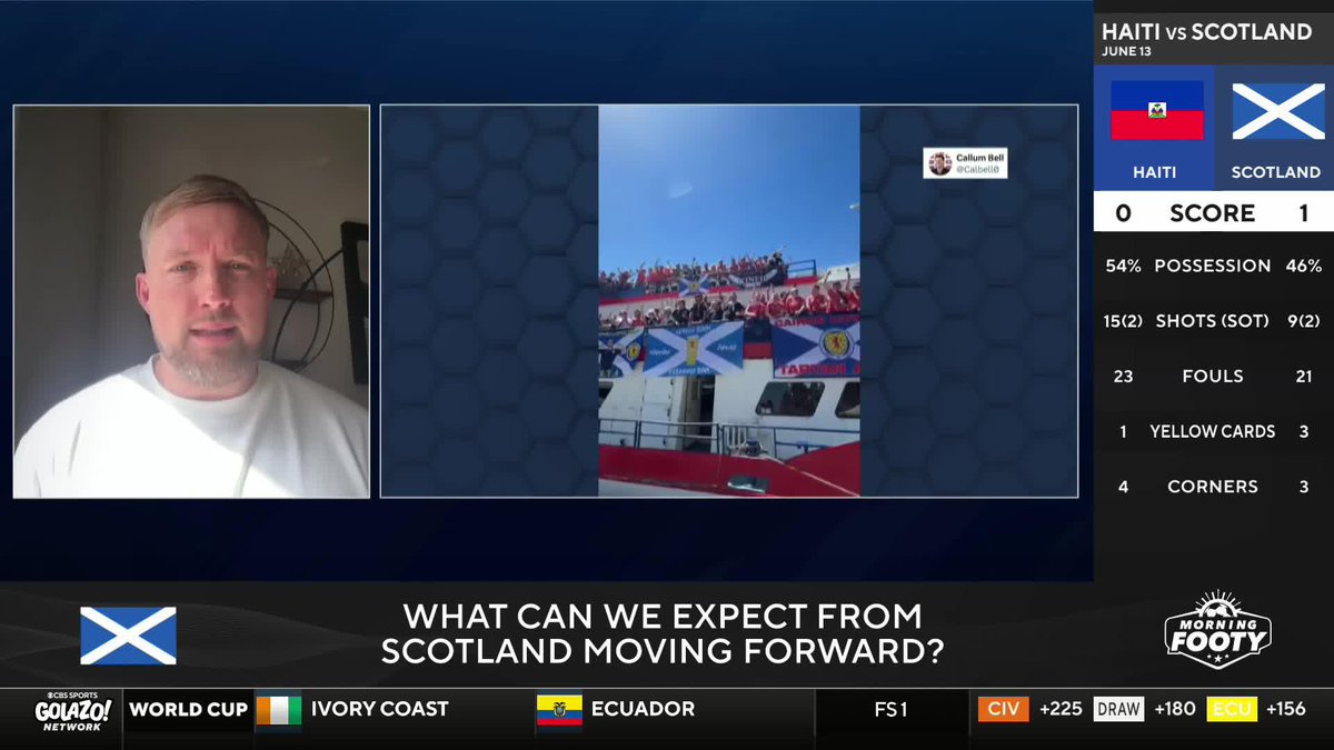 “I think everyone in America is getting to see what brilliant supporters the Tartan Army are... they took over the city.” Euan Booth Robertson on the Tartan Army bringing the World Cup party to the US 🏴🎉
