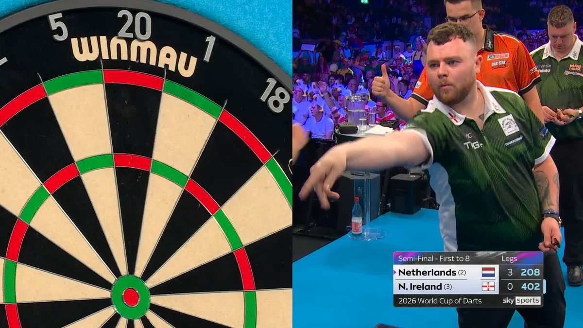STOP THAT MICHAEL! 🤯 Michael van Gerwen pins a brilliant 125 checkout to secure the break of throw and leads Northern Ireland 4-1! 📺 #WCOD26