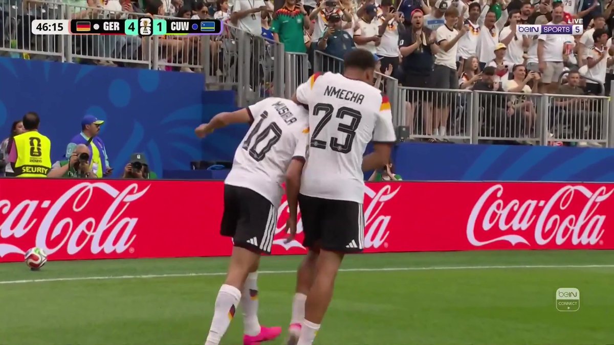 🚨🚨🚨🚨🚨🚨🚨🚨🚨🚨🚨🚨🚨🚨🚨 منتخب المانيا يحسم المباراة تمامًا بهدف رابع!!!!! 🇩🇪🤯 جمال موسيالا يـسجل بصناعة من كـيميتش! 👏⚽️