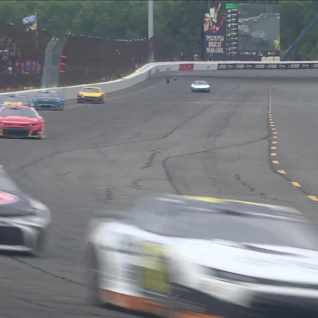 The caution is out on Lap 105 as the No. 62 of Casey Mears loses a wheel.