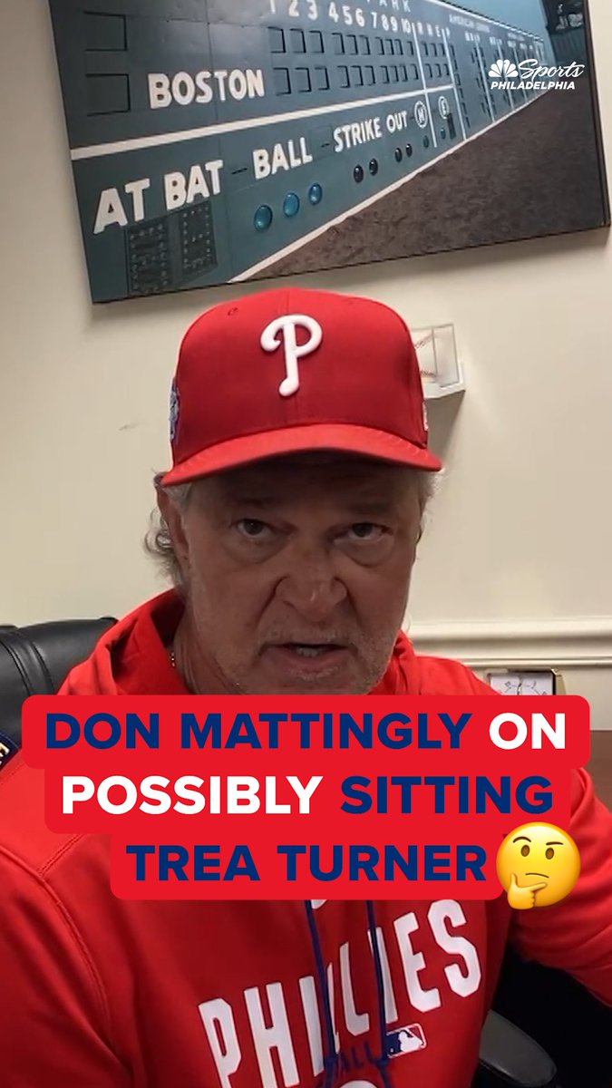 "It's something to look at, talk about ..." Don Mattingly on possibly sitting Trea Turner, who went 1-13 with 6 Ks in the Milwaukee series.