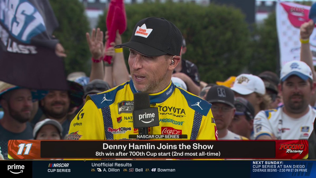 "Racing is like basketball, it's a game of runs." 😮‍💨 @DennyHamlin has made up 110 points in four races 🤯