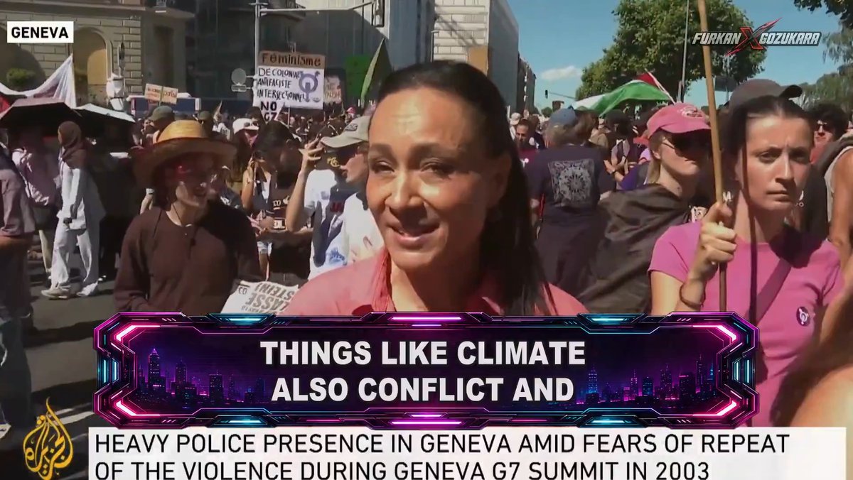 🚨 BOMBSHELL! Al Jazeera confirms massive protests erupting in Geneva against the G7 summit. Thousands are marching, furious over the US and Israel's disastrous war on Iran. They condemn the wealthy nations for prioritizing imperialist conflict over the global population.