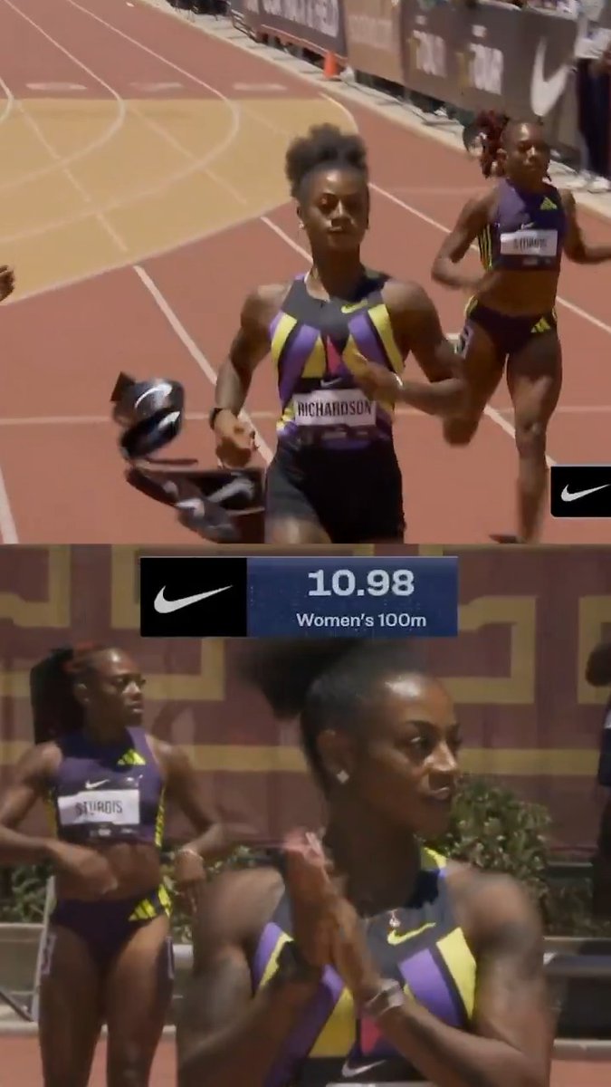 Sha'Carri Richardson, the Olympic silver medalist in the 100m, gets the victory at the L.A. Grand Prix. 👏