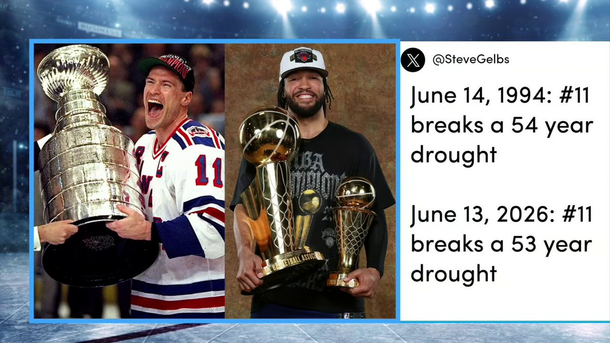 From one New York legend to another 🤝 Mark Messier gives Jalen Brunson and the Knicks their flowers 💐