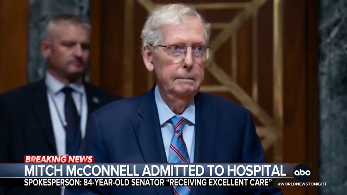 Sen. Mitch McConnell was admitted to the hospital, according to a spokesperson. This is the latest in a string of medical incidents that the 84-year-old senator has faced in recent years. Olivia Rubin reports.