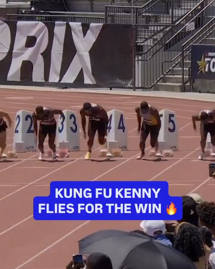 Two-time Olympic 200m silver medalist Kenny Bednarek impresses with a SPEEDY finish in the L.A. Grand Prix Men's 100m. 🙌