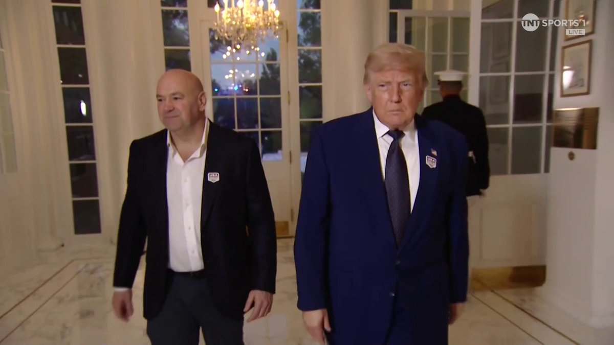 President Donald Trump and UFC President Dana White have arrived for UFC Freedom 250! 🇺🇸 #UFCWhiteHouse Stream TNT Sports on HBO Max
