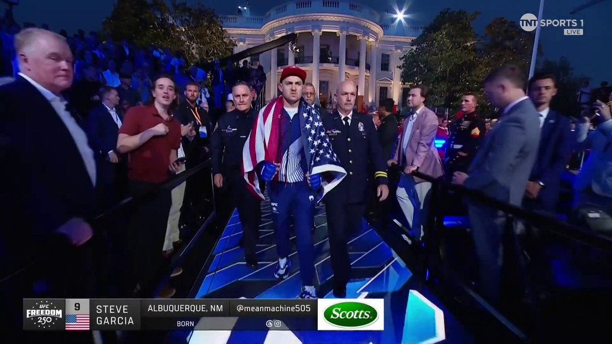 Steve Garcia is the FIRST fighter to make his entrance from THE WHITE HOUSE 🔥 #UFCWhiteHouse | Stream TNT Sports on HBO Max