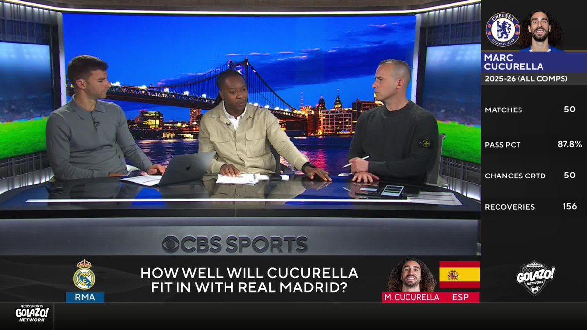 “Real Madrid need match-winners.” 𝐈𝐀𝐍 𝐏𝐀𝐔𝐋 𝐉𝐎𝐘, Michael Lahoud and Adam Hunt weigh in on reports that Real Madrid have reached an agreement with Chelsea to sign Marc Cucurella 🇪🇸