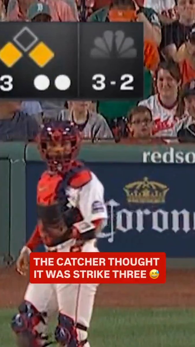 The Red Sox catcher was heading back to the dugout a bit too early. 👀