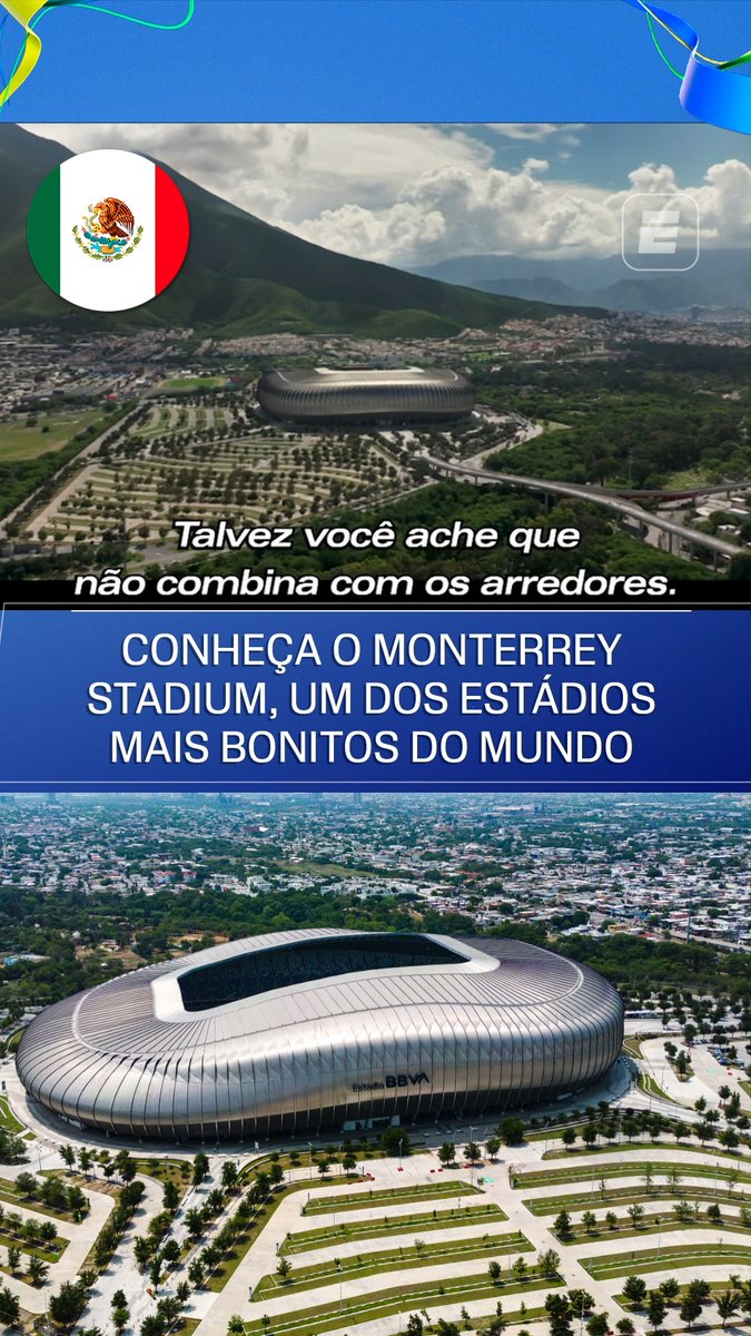 🏟️🇲🇽 Localizado no México, o Monterrey Stadium, também conhecido como 'El Gigante de Acero', estreia na Copa do Mundo no duelo entre Suécia e Tunísia pela 1ª rodada do Grupo F. Assista à Copa do Mundo FIFA pela CazéTV, no #DisneyPlus, sem custo adicional #ESPN2026 #FIFAWorldCup #Suécia #Tunísia