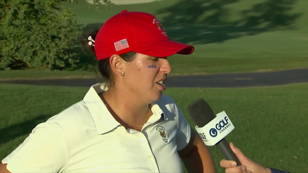 If you watch any interview this weekend, make it this one from Farah O'Keefe! 🇺🇸 Just the 4th player in Curtis Cup history with a perfect 5-0 record.