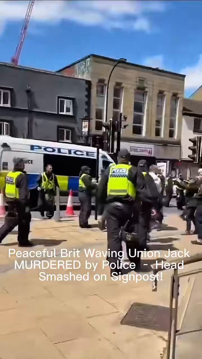 A peaceful Englishman waving the Union Jack was reportedly murdered by police — his head smashed against a signpost. Two-tier policing has claimed another innocent life. Demand this woke British government resign? A. Yes B. No