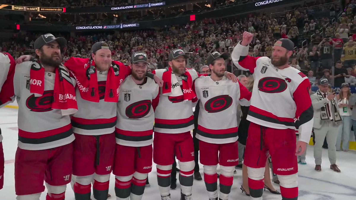 JORDAN STAAL LIFTS THE CUP FOR THE CANES LIKE HIS BROTHER ERIC DID 20 YEARS AGO!!! 🏆