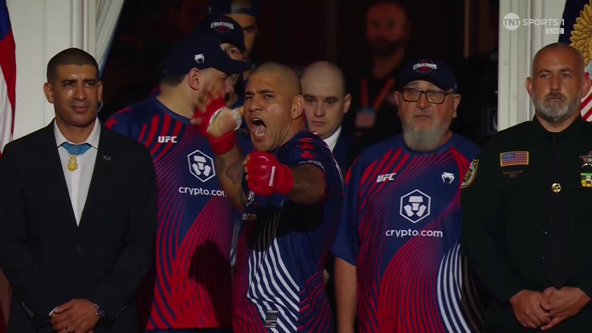 WE'VE NEVER SEEN AURA LIKE THIS 😭😭😭 Alex Pereira makes his entrance at The White House! #UFCWhiteHouse | Stream TNT Sports on HBO Max