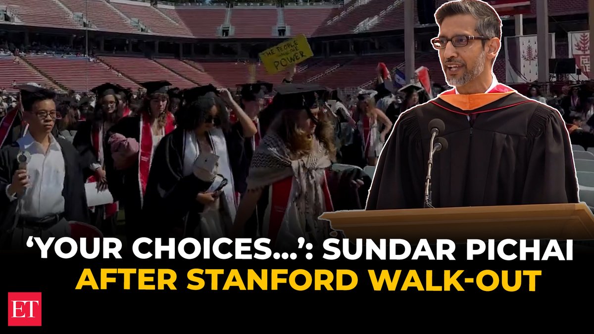 🎓🚶♂️ ‘Your choices...’: #Stanford students walk out during #SundarPichai's #Graduation speech 💬🏫