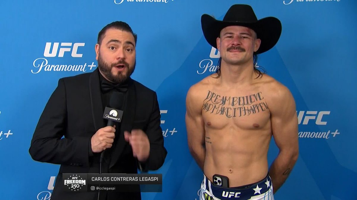 ⚠️Palabras para su gente de Puebla, México⚠️ 💥💥Diego Lopes abrió la cartelera de la Casa Blanca con fuegos artificiales y bailando La Chona 🇧🇷🇲🇽 Diego Lopes 🇧🇷🇲🇽 | Carlos Contreras Legaspi 🦁 #UFCWhiteHouse | Estamos en vivo por Paramount+ Deportes | Presentado por Crypto.com Ram Trucks