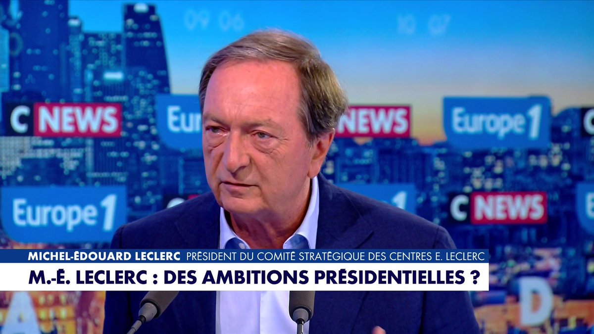 Michel-Edouard Leclerc, président du comité stratégique des centres Leclerc : «Je n'exclus pas l'idée d'être candidat à la présidentielle», dans #LaGrandeInterview Toute l'info est à retrouver sur