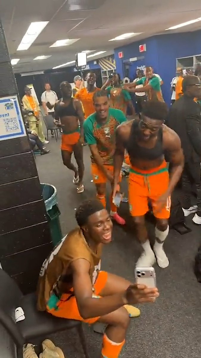 The Ivory Coast team after getting Africa's first win at the 2026 World Cup 🕺
