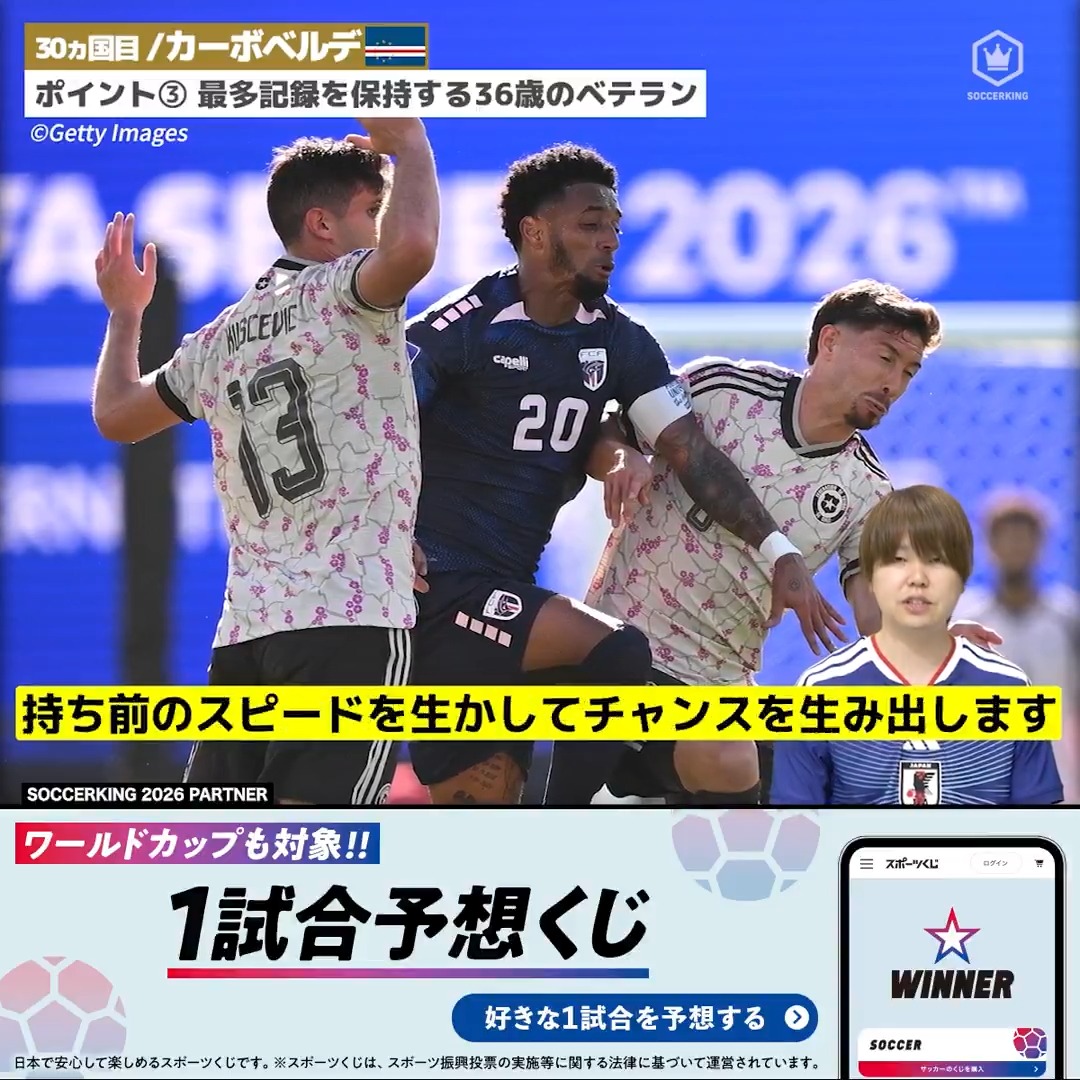 ◤注目選手◢ 最多記録を保持する36歳のベテラン カーボベルデ代表🇨🇻 4年に一度、サッカーの祭典 大会出場48カ国ガイド PR