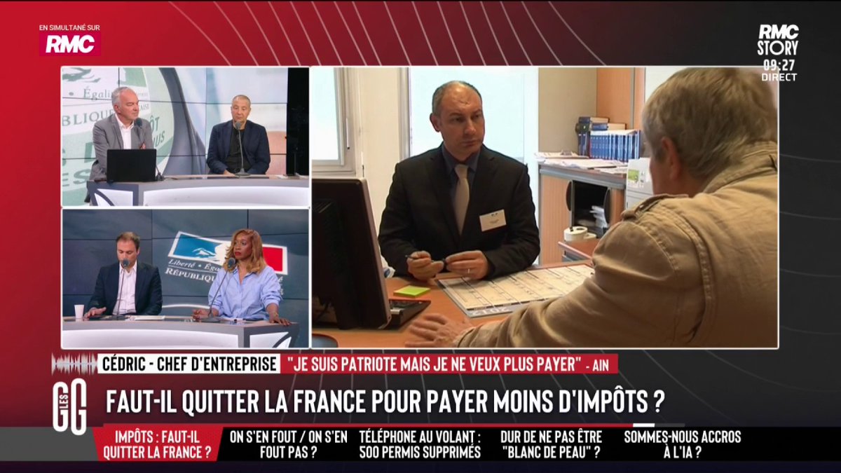 💸 Quitter la France pour payer moins d’impôts. 📞 Cédric, chef d'entreprise : "Ça fait 3 ans que j'ai une SARL. J'attends d'avoir suffisamment d'argent pour tout délocaliser. Je fais le dos rond, je paye et en même temps je dois me développer. C'est difficile." #GGRMC