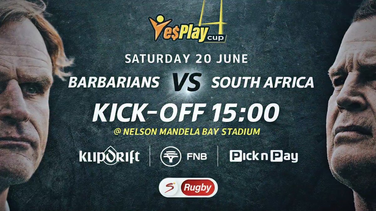 Springbok season is here! 😁 The Barbarians are in town this Saturday for the YesPlay Cup 🇿🇦🔲 ▪️ 11:30 | SA 'A' vs Zimbabwe | Build-up ▪️ 12:00 | SA 'A' vs Zimbabwe | Kick-off ▪️ 14:00 | Boks vs Barbarians | Build-up ▪️ 15:00 | Boks vs Barbarians | Kick-off ▪️ 17:00 | Boks vs Barbarians | Wrap Watch it 𝐋𝐈𝐕𝐄 on the #SSRugby channel 📺