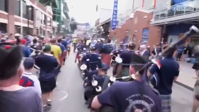 Scotland fans in Boston continue the celebrations after their World Cup victory over Haiti, watching the Boston Red Sox at Fenway Park 🏴󠁧󠁢󠁳󠁣󠁴󠁿