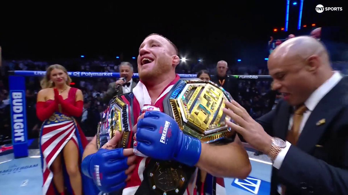 Justin Gaethje with the biggest win of his career on the biggest stage, finishing Ilia Topuria to become the Undisputed UFC Lightweight Champion! 🏆 🇺🇸 #UFCWhiteHouse