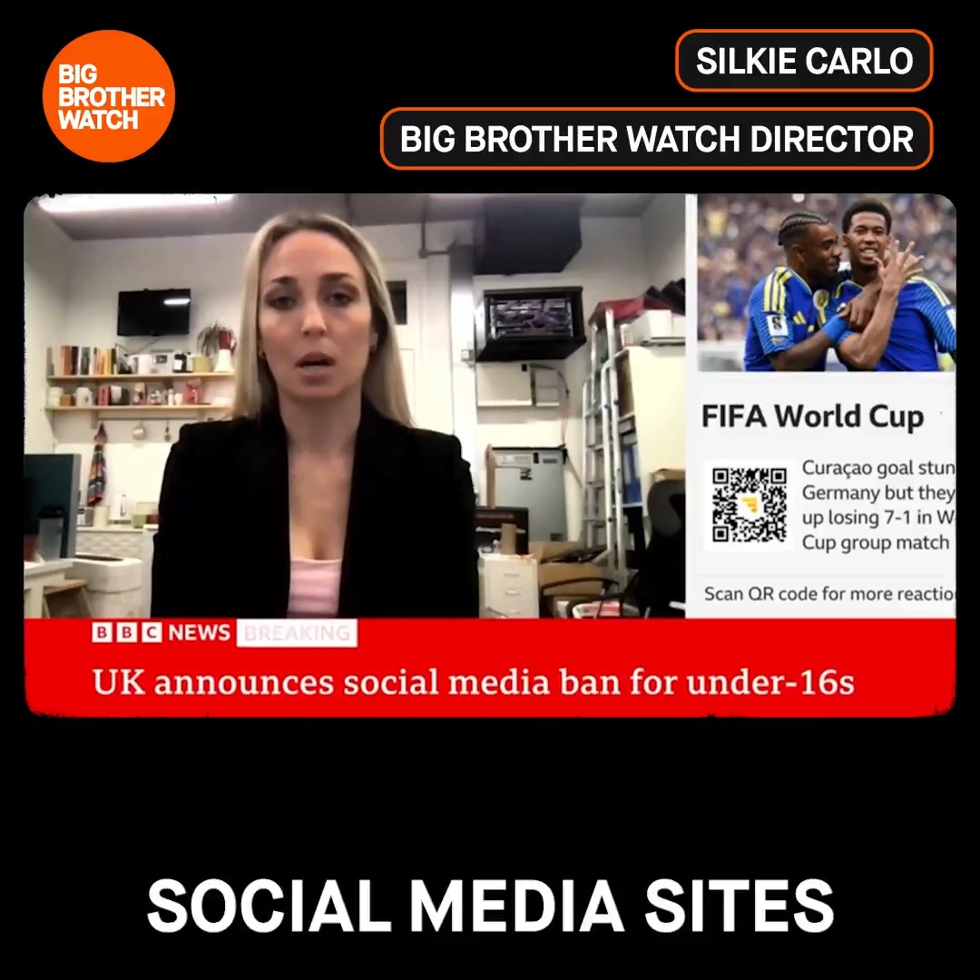 🪪"You will now need to show your papers just to go onto a social media site." A social media ban will "incur an enormous privacy intrusion for the British public." Silkie Carlo reacts to Starmer's social media ban announcement, on BBC News⤵️