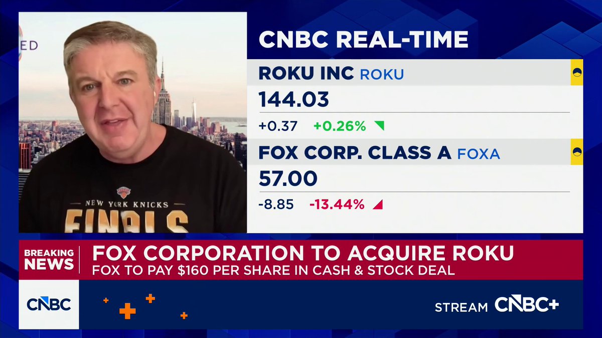 $ROKU is being acquired by $FOXA in a deal valued around $22 billion, including debt. Rich Greenfield, LightShed 🔦 outlines what it means for the industry: