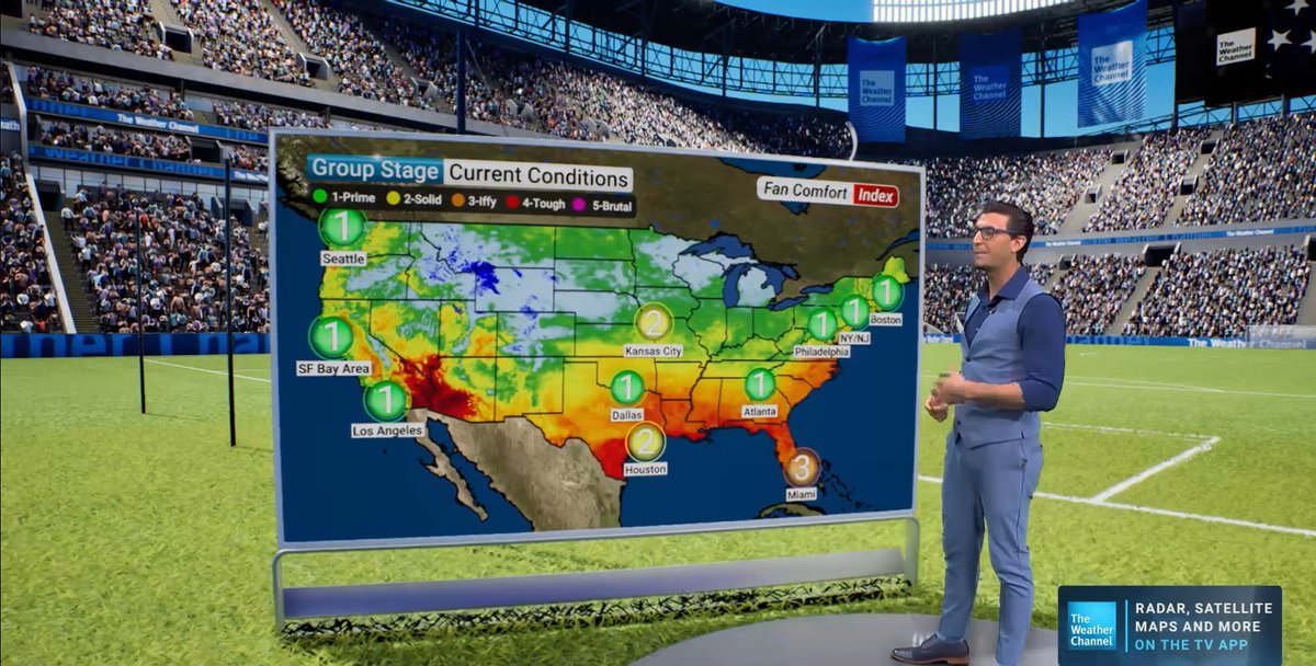 Heading to a stadium or local watch party? Watch the full Fan Comfort Index forecast to see how today's weather will impact your entire game day experience. ⬇️⚽