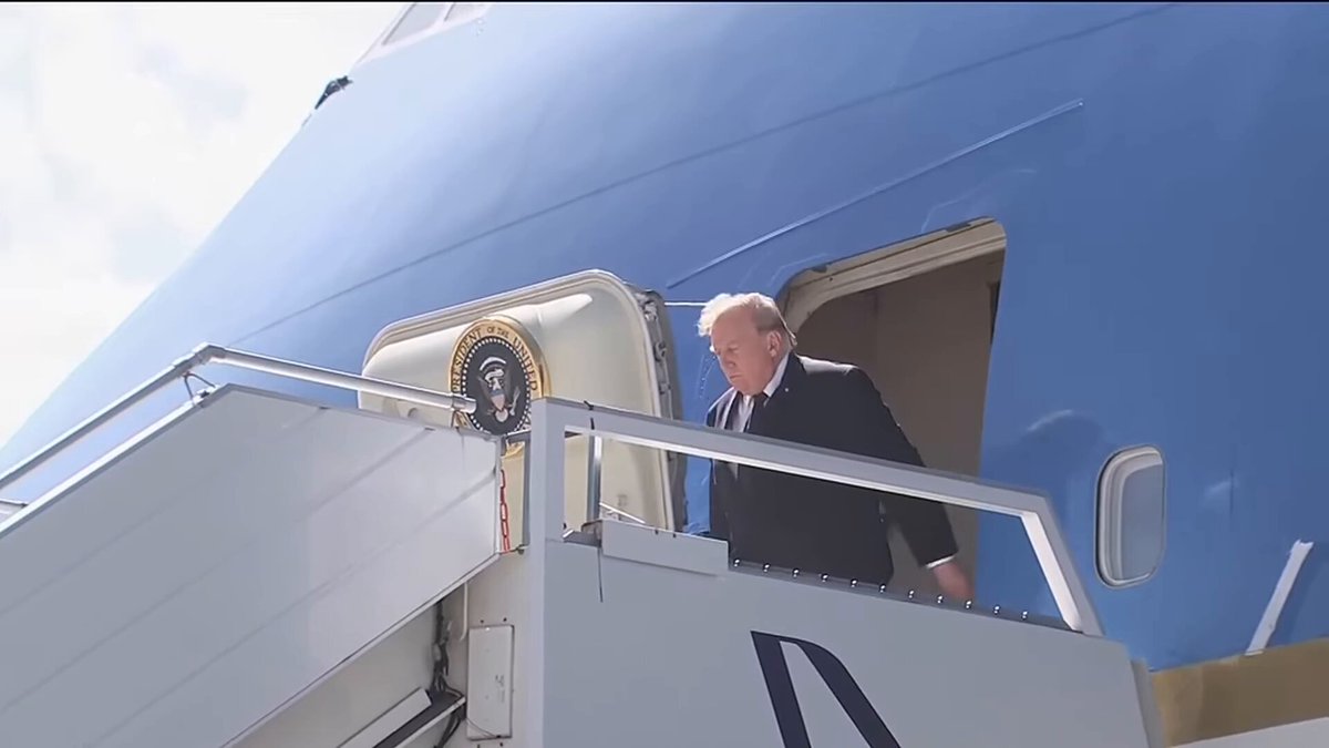 🚨 JUST IN: President Trump has safely STEPPED OFF Air Force One in Europe for the G7 summit He was IMMEDIATELY greeted on the tarmac 47 boarded the plane at 3AM Eastern Time and is NONSTOP working the rest of the day! He is working hard for us 🇺🇸🇺🇸